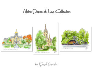 Notre Dame du Lac Collection: Pen & Ink with Watercolor Prints