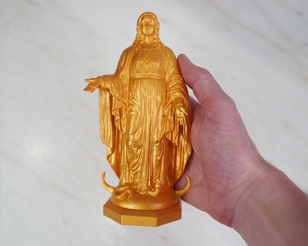 Mini Our Mother 7.25″ Cast-Resin w/ Shimmering Gold Mica