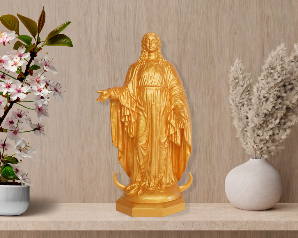 Our Mother 14.25" Cast-Resin w/ Shimmering Gold Mica Finish