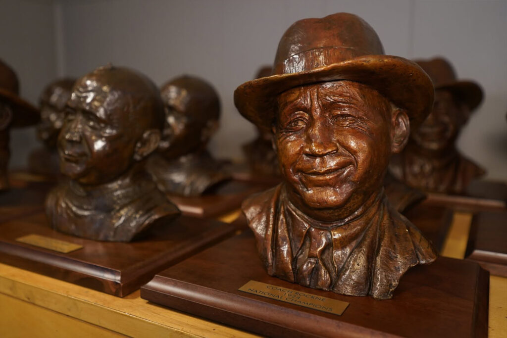 Knute Rockne with Fedora Bronze Sculpture 