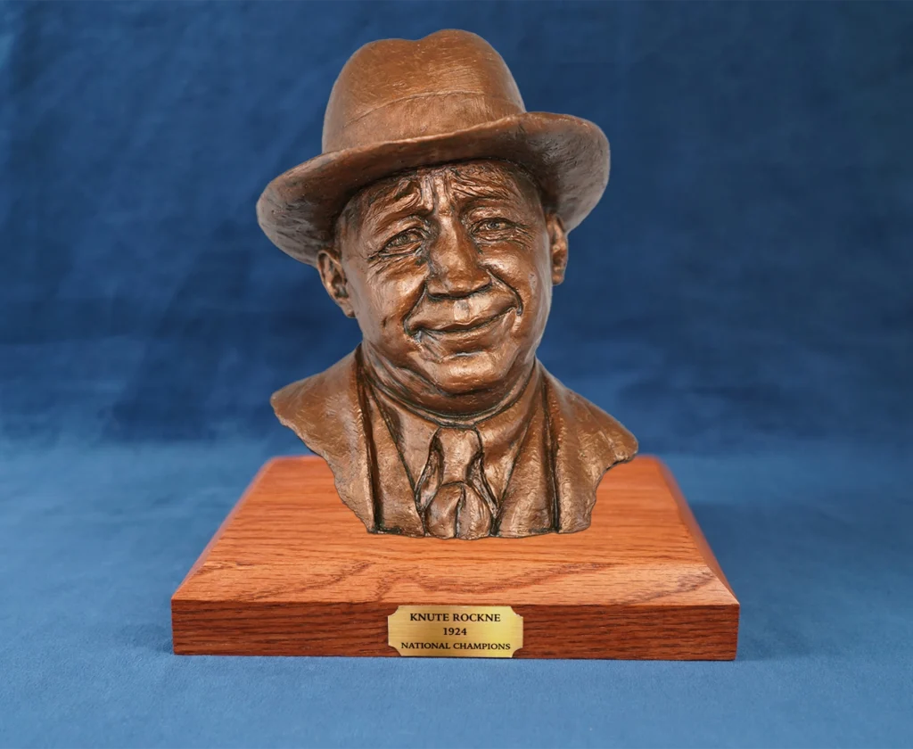Knute Rockne with Fedora Bronze Sculpture 