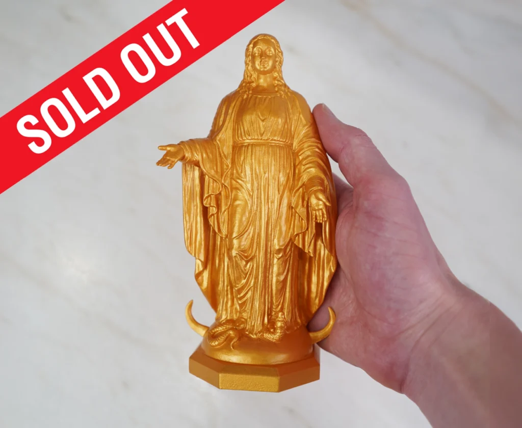 Mini Our Mother 7.25″ Cast-Resin w/ Shimmering Gold Mica