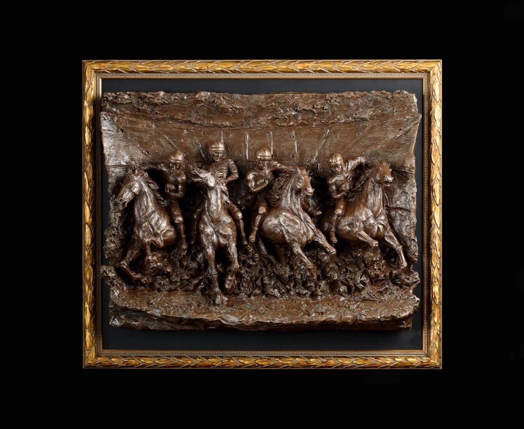Four Horsemen Relief Sculpture Lost-Wax Bronze (Original Gallery-Size)
