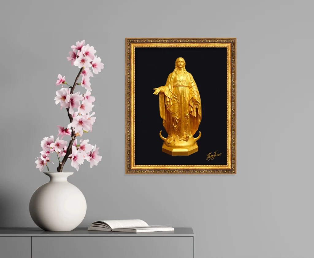 Our Mother University of Notre Dame Giclee Print Canvas in Gold Frame 